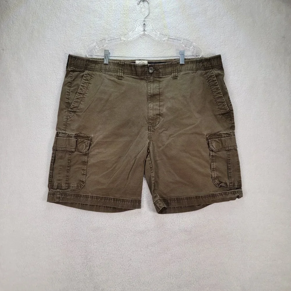 St. John's Bay Brown Stretch Relaxed Fit Classic Casual Active Cargo Shorts